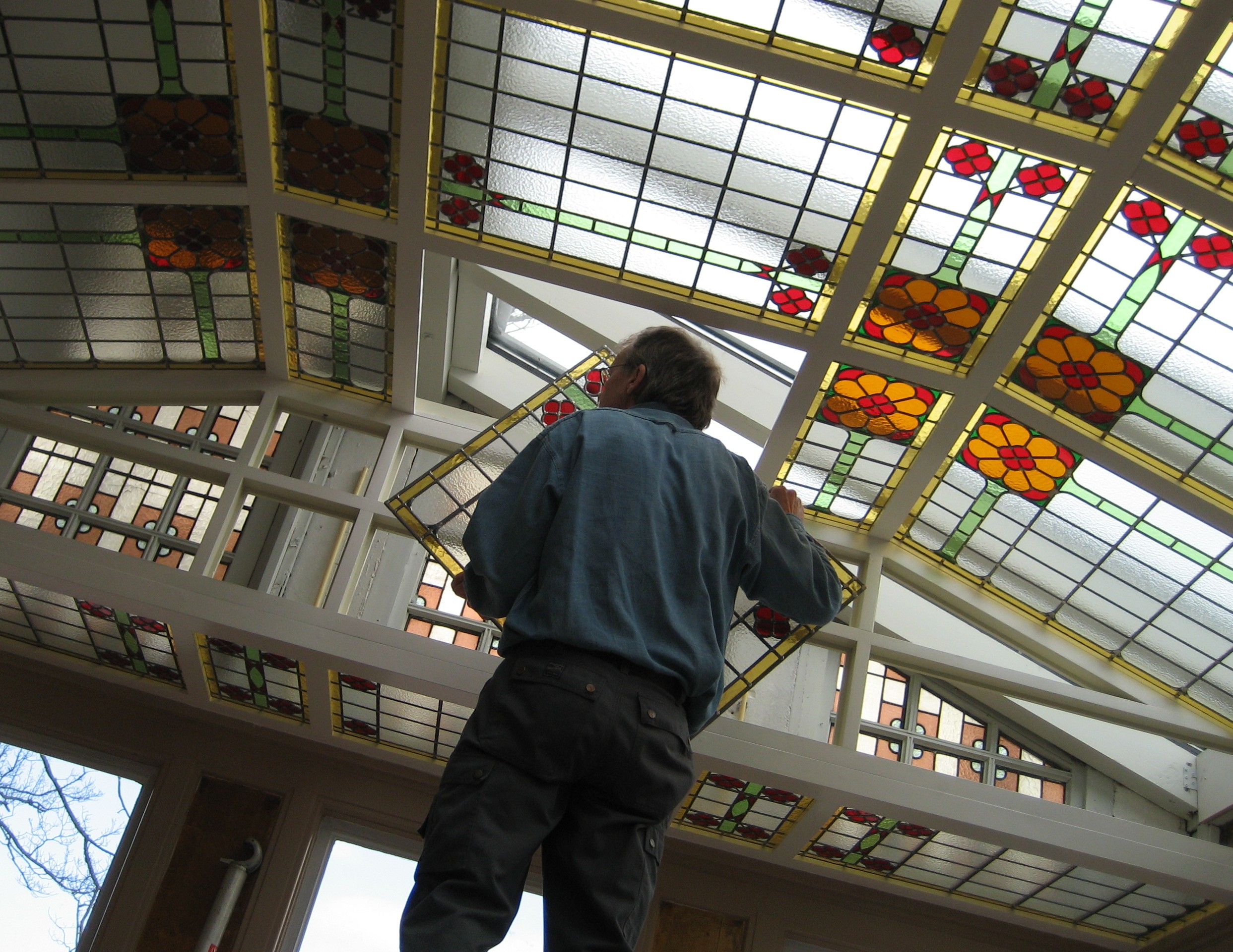 Glas in lood plafond - Atelier Schmit Haarlem
