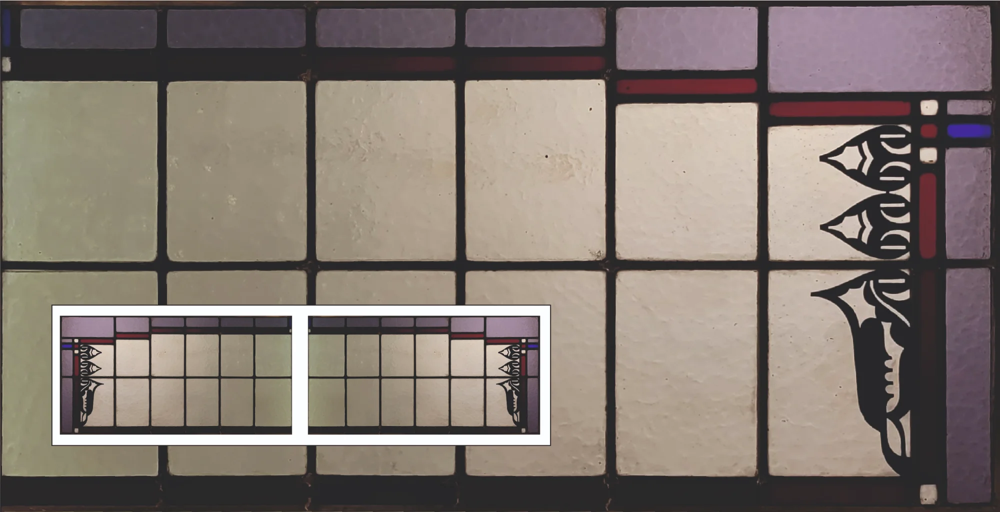 Art Deco paars met ornament