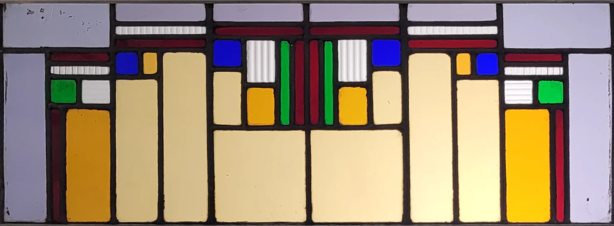 Art Deco bovenlicht glas in lood kleurrijk